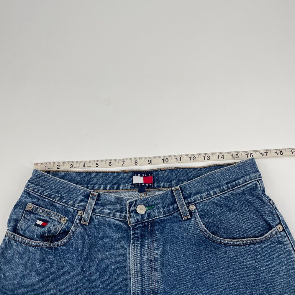 Vintage 90s Tommy Hilfiger Baggy Blue Jeans Mens Size 33 x 30 Streetwear Logo - Picture 8 of 12
